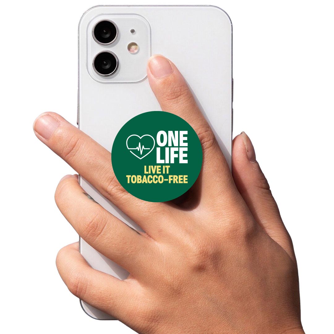 One Life. Live It Tobacco-Free PopUp Phone Gripper