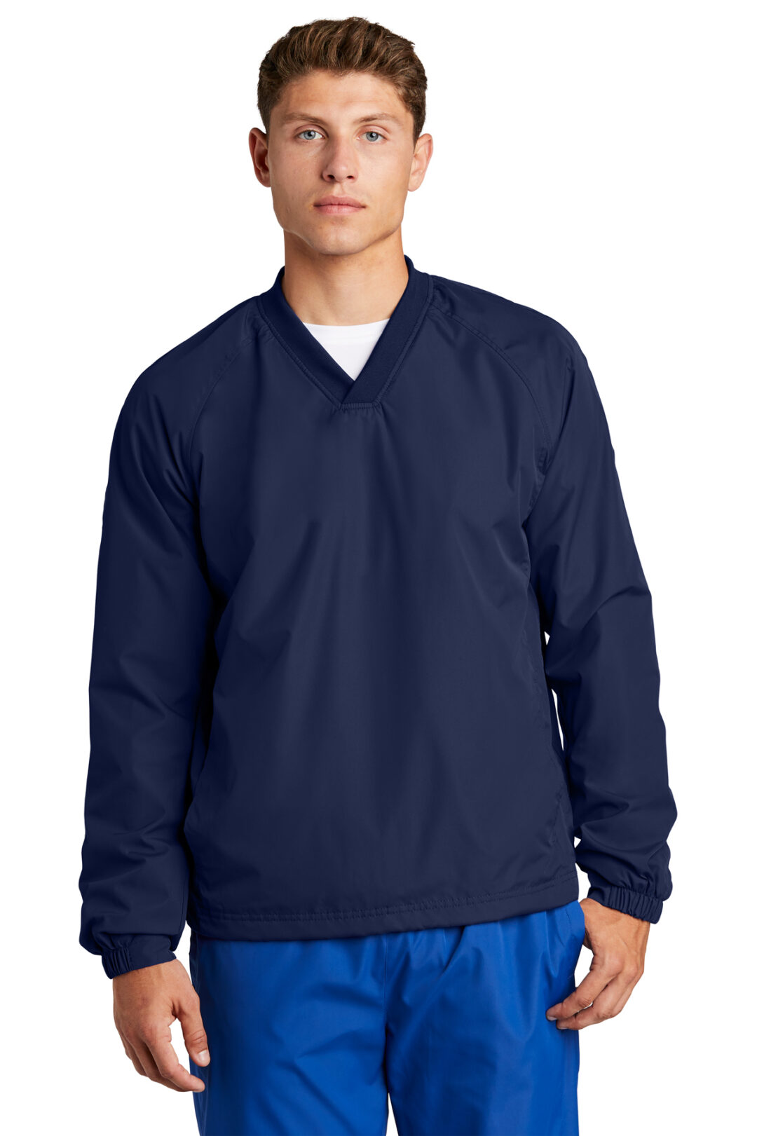 Sport-Tek V-Neck Raglan Wind Shirt-Embroidered