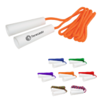 |Solid Color Jump Rope W/White Handles - Customizable