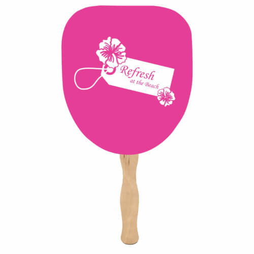 Fan - Hand Fan With Attached Wooden Handle - Customizable 7