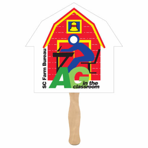 Fan - Hand Fan With Attached Wooden Handle - Customizable 12