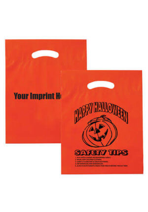 Bag - Halloween, Die Cut Orange - 12"W X 15"H X 3" Gusset - Customizable 10