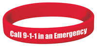 Call 9-1-1 in an Emergency Silicone Bracelet