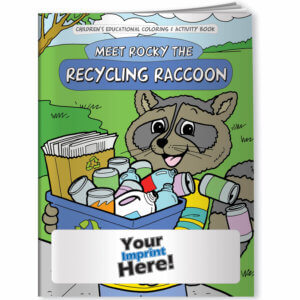 Meet Rocky The Recycling Racoon Coloring Book - Customizable 25