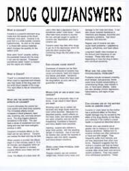 Drug Quiz/Answers - Drug Fact Sheets (Sold in Sets of 50)