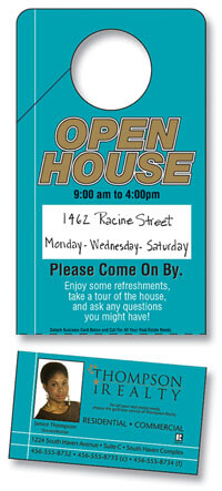 Door Hanger - Plastic W/Slit & Detachable Business Card - Customizable 1 Door Hanger - Plastic W/Slit & Detachable Business Card - Customizable