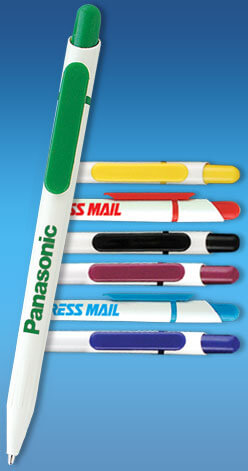 Seattle Pen - White Barrel - Color Clip - Customizable