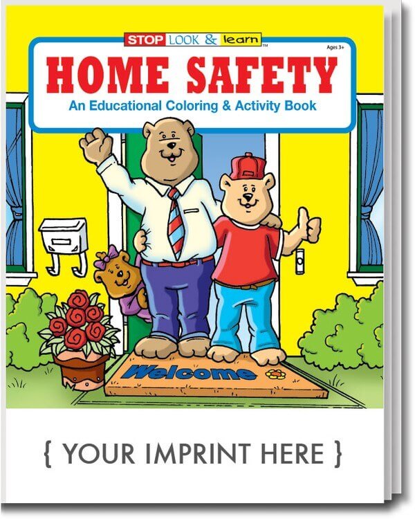 Home Safety Coloring And Activity Book Customizable NIMCO Inc   61532 CU 