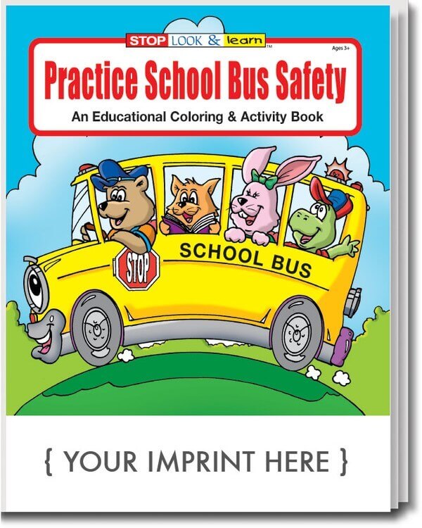 Practice School Bus Safety Coloring And Activity Book - Customizable 2