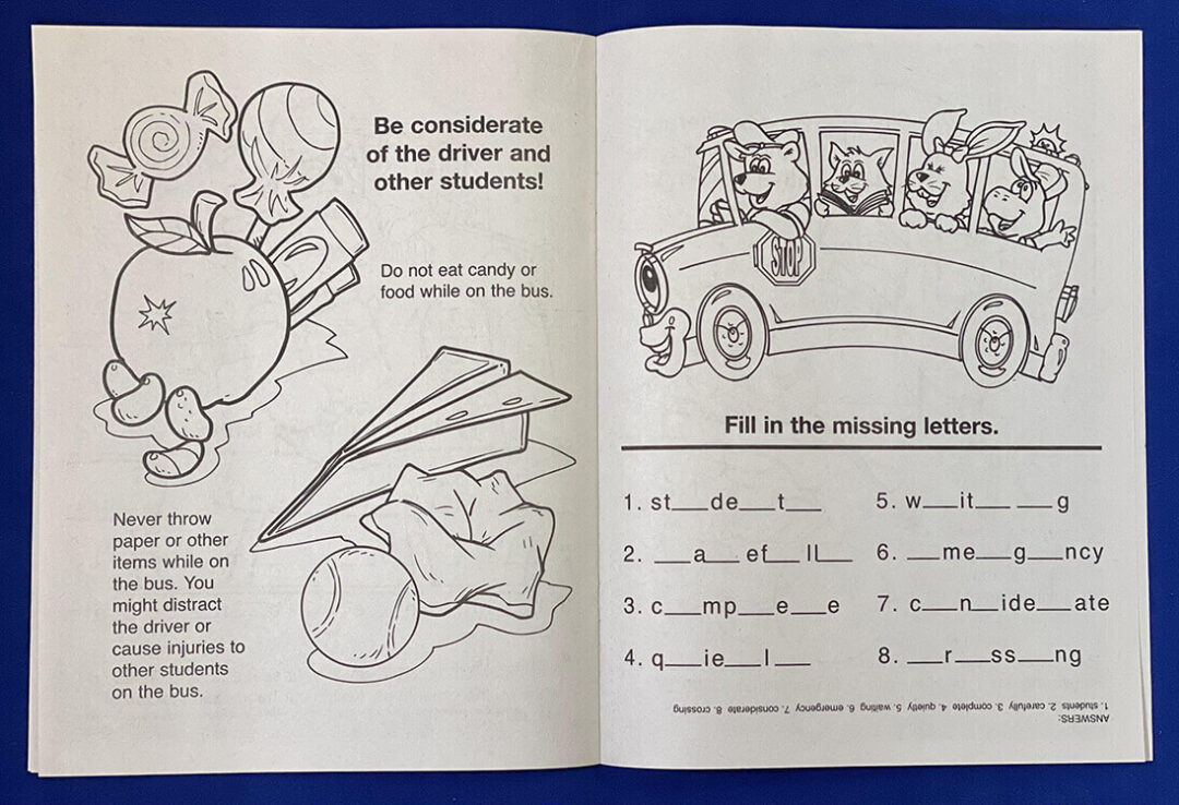 Practice School Bus Safety Coloring And Activity Book – Customizable