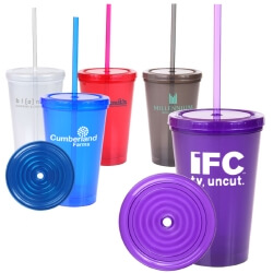 Tumbler - 16 oz. Double Wall with Straw - Customizable