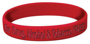 Be Drug, Alcohol & Tobacco FREE Silicone Bracelet (RED)