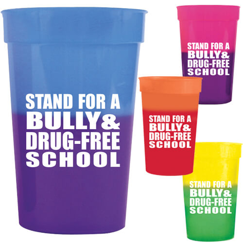 Stand for a Bully and Drug-Free School - Assorted 17 oz. Color Changing Cup