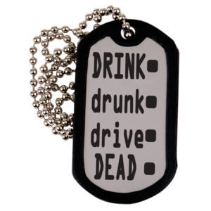 Drink-drunk-drive-Dead Dog Tag with ball chain