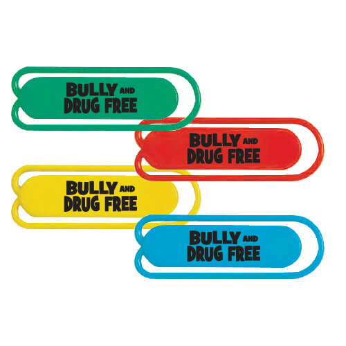 Bully and Drug Free Assorted Jumbo Paperclips