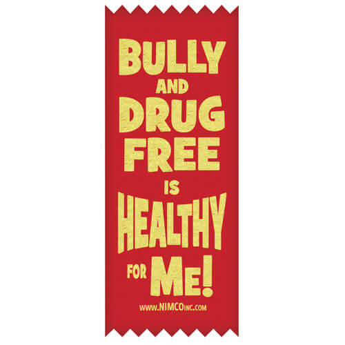 Bully and Drug Free is Healthy for Me! - SELF-STICK Ribbons