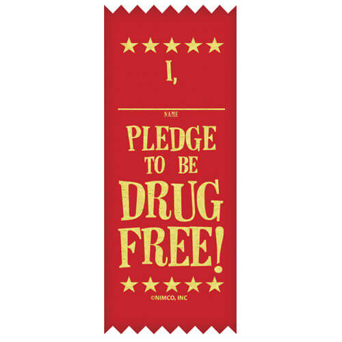 I Pledge to be Drug Free! - SELF-STICK Ribbons