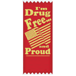 I'm Drug Free And Proud - SELF-STICK Ribbons