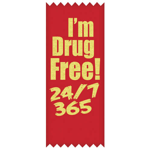 I'm Drug Free! 24/7 365 - SELF-STICK Ribbons