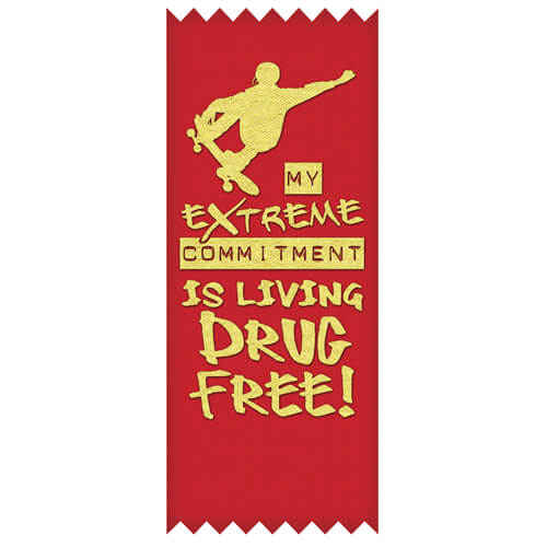 My Extreme Commitment is Living Drug Free! - SELF-STICK Ribbons