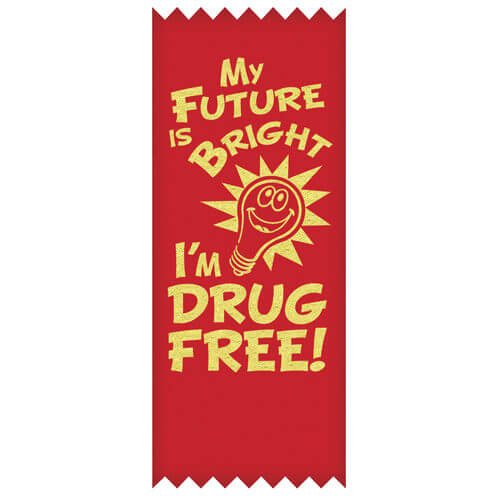 My Future is Bright I'm Drug Free - SELF-STICK Ribbons