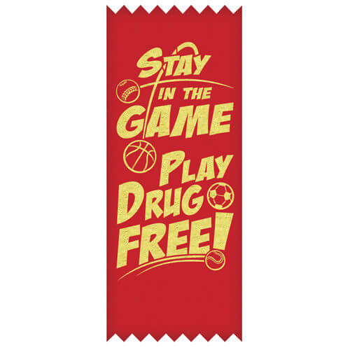 Stay in the Game Play Drug Free - SELF-STICK Ribbons