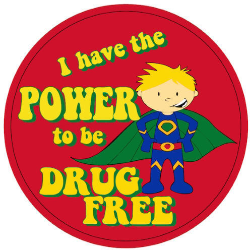 I Have the Power to be Drug Free Stickers - Rolls of 100