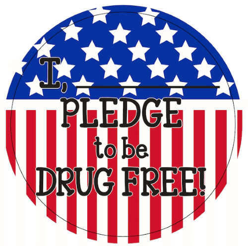 I Pledge to be Drug Free! Stickers - Rolls of 100