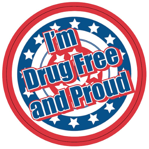 I'm Drug Free and Proud Stickers - Rolls of 100