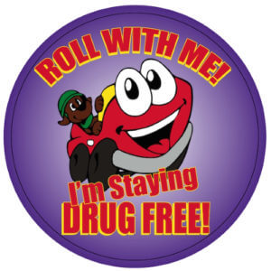Roll With Me! I'm Staying Drug Free! Stickers - Rolls of 100