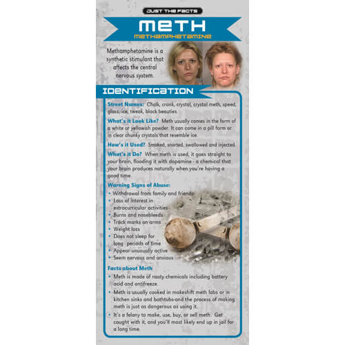 Just The Facts - Methamphetamine Rack Cards - Sold In Sets of 100