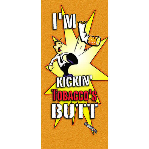 I'm Kickin' Tobacco's Butt Ribbon Sticker