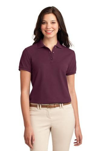 Port Authority Silk Touch Polo Sport Shirt-Womens-Embroidered