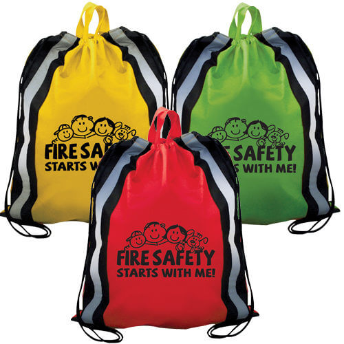 Fire Safety Starts with Me! Assorted Reflective Stripe Non-Woven Backpack