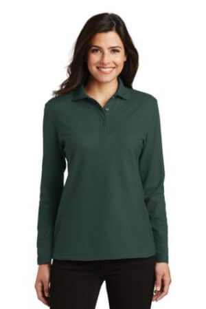 Port Authority Ladies Long Sleeve Silk Touch™ Polo-Embroidered