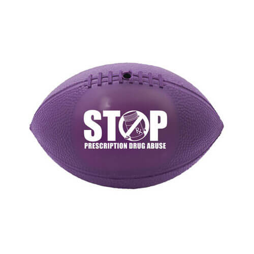 Stop Prescription Drug Abuse - Purple Vinyl Mini Football
