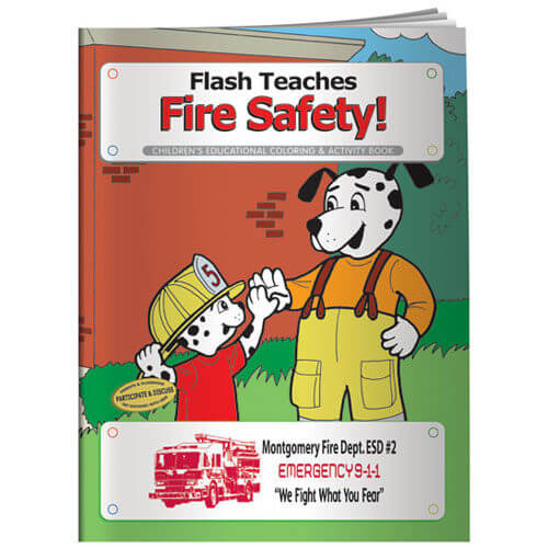 Flash Teaches Fire Safety Coloring Book - Customizable