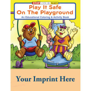 Play It Safe On The Playground Coloring And Activity Book - Customizable