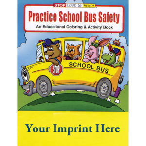 Practice School Bus Safety Coloring And Activity Book - Customizable