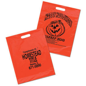 Bag - Halloween, Die Cut Orange - 12"W X 15"H X 3" Gusset - Customizable