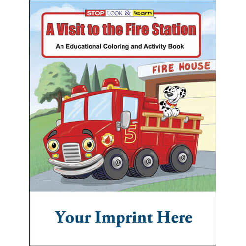 A Visit to the Fire Station Coloring Book - Customizable