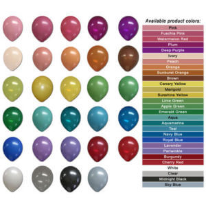 11" Latex Balloons - Standard Colors - Customizable