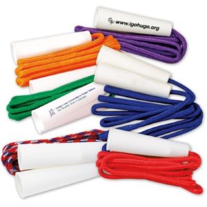 Solid Color Jump Rope W/White Handles - Customizable