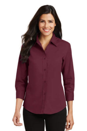 |Port Authority Easy Care Shirt - 3/4 Sleeves - Ladies- Embroidered - Customizable|