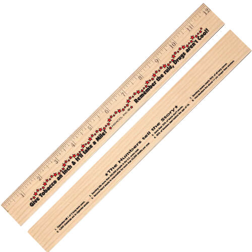 Double Slogan, Wooden 12" Rulers 1