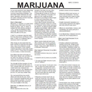 Marijuana – Drug Fact Sheets (Sold in Sets of 50)