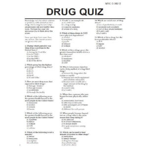 Drug Quiz/Answers – Drug Fact Sheets (Sold in Sets of 50)