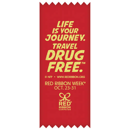 Life Is Your Journey. Travel Drug Free.™ Self-Stick Ribbons - Set of 100 1