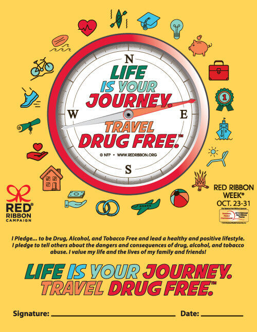 Life Is Your Journey. Travel Drug Free.™ Commitment Certificates - Set of 100 3