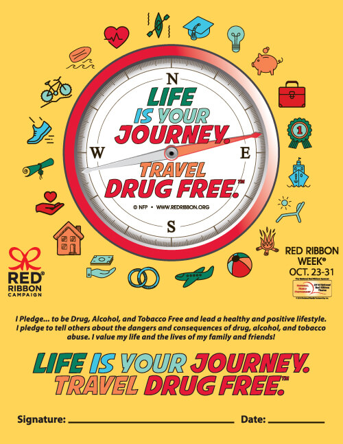Life Is Your Journey. Travel Drug Free.™ Commitment Certificates - Set of 100 1